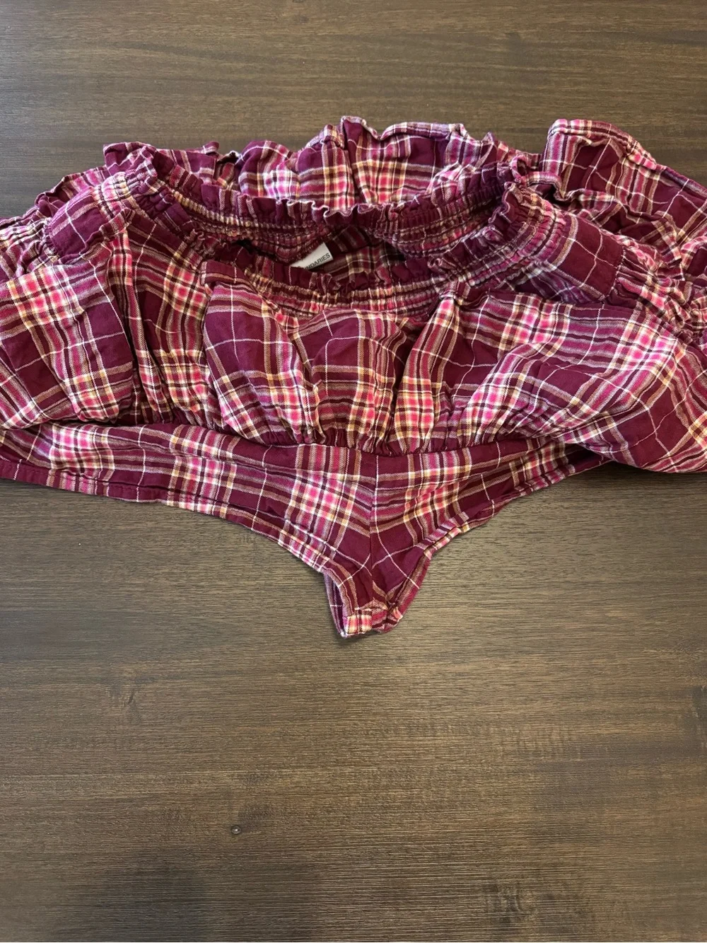 Ruffled Plaid Mini Skirt - Pink Plaid Size Small Youth
